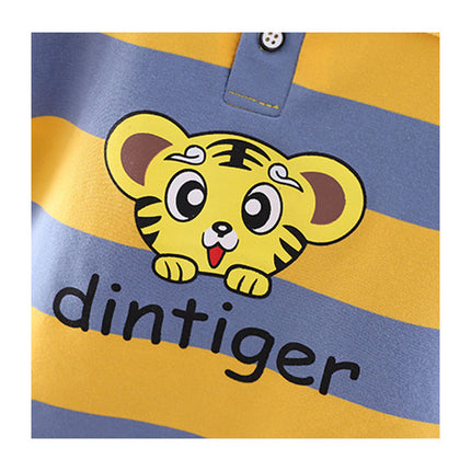 Set de Camiseta Polo Rayada y Shorts de Mezclilla para Niño – Modelo Dintiger