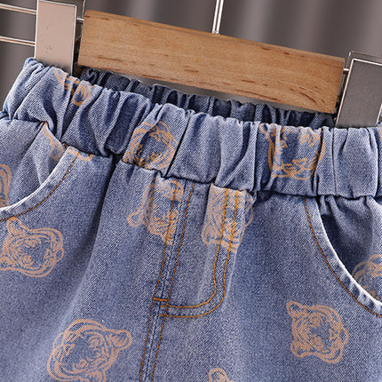 Set de Camiseta Polo Rayada y Shorts de Mezclilla para Niño – Modelo Dintiger