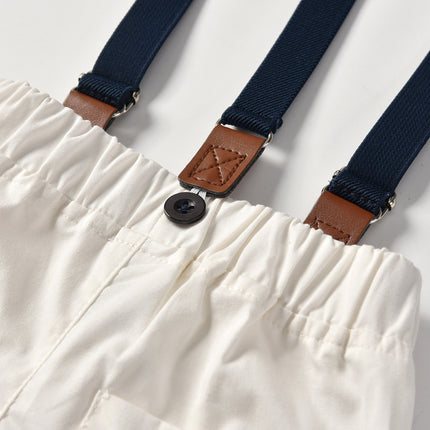 Set Formal para Niño con Camisa, Tirantes y Pajarita – Azul