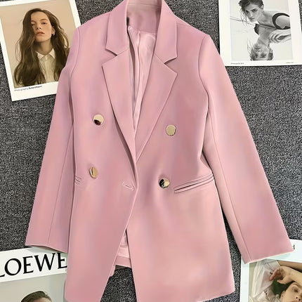 Chaqueta Blazer Ligera de Doble Botonadura para Mujer