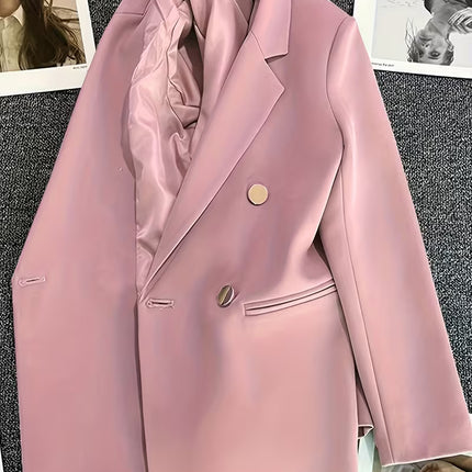 Chaqueta Blazer Ligera de Doble Botonadura para Mujer