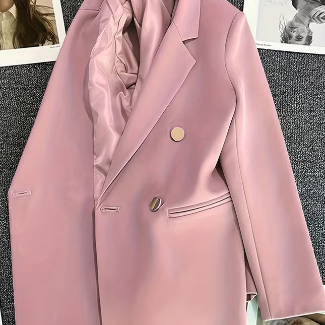 Chaqueta Blazer Ligera de Doble Botonadura para Mujer