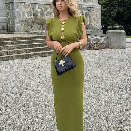 Vestido Midi de Algodón 100% Transpirable sin Mangas