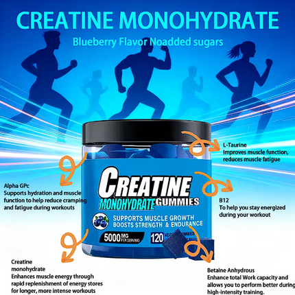 Creatina 5000mg Pre-entrenamiento Energy Creatine Gummies, OEM ODM Suplemento de alta calidad Gummies