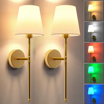 Lámpara de pared, luz inalámbrica recargable RGB regulable y control remoto, ideal para interiores.