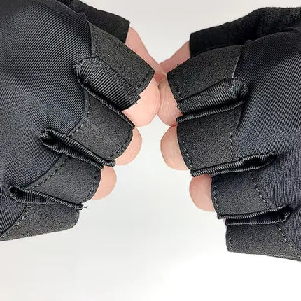 Guantes de Gimnasio Medio Dedo con Soporte de Muñeca y Palma Antideslizante