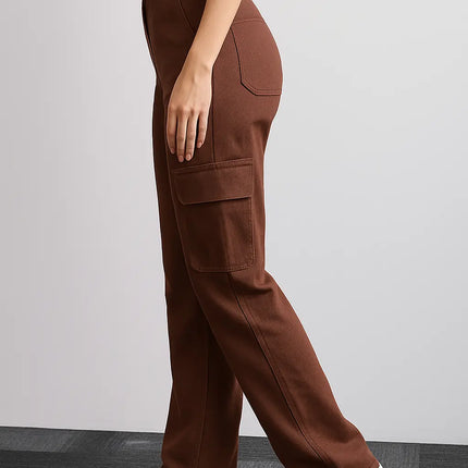 Pantalón Cargo de Tiro Alto para Mujer color Borgoña – Recto, Transpirable y de Máxima Comodidad