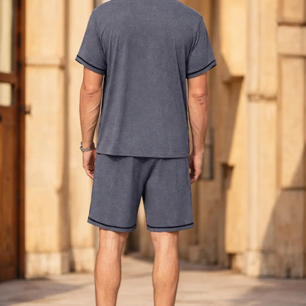 Conjunto de Camiseta y Short para Hombre de Algodón con Lycra