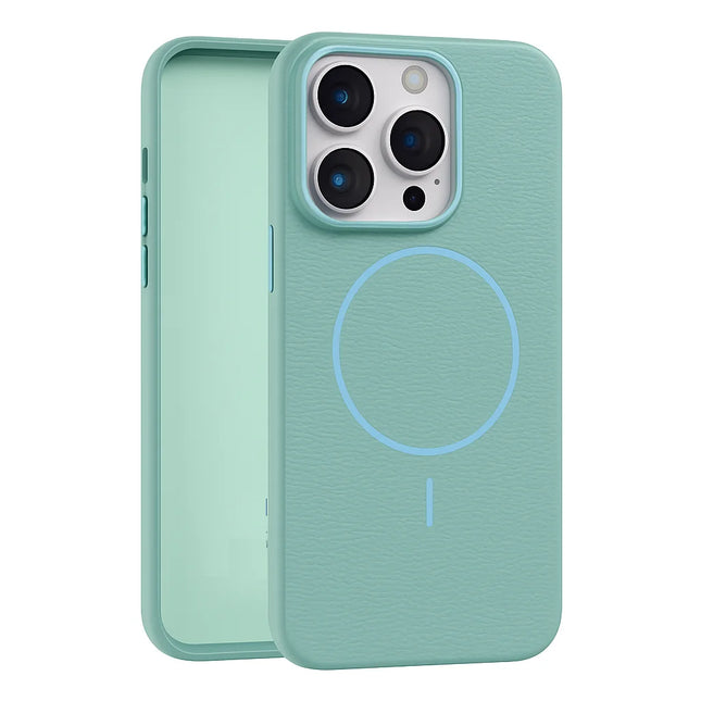 Funda/ Cover Antigolpes con Textura Premium y Carga Magnética para iPhone 14 en Adelante