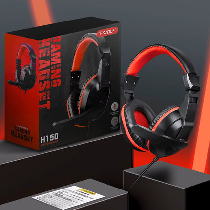 Audífonos Gamer T-WOLF H150 con Micrófono Omnidireccional y Sonido Envolvente