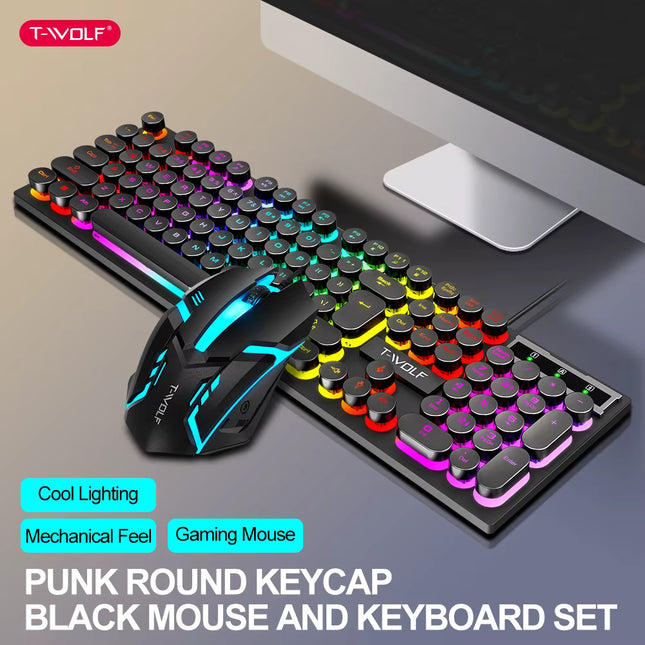 Combo Gamer Teclado Retroiluminado y Mouse Óptico USB