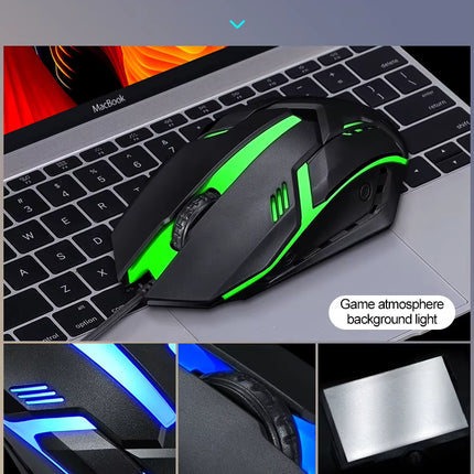 Combo Gamer Teclado Retroiluminado y Mouse Óptico USB