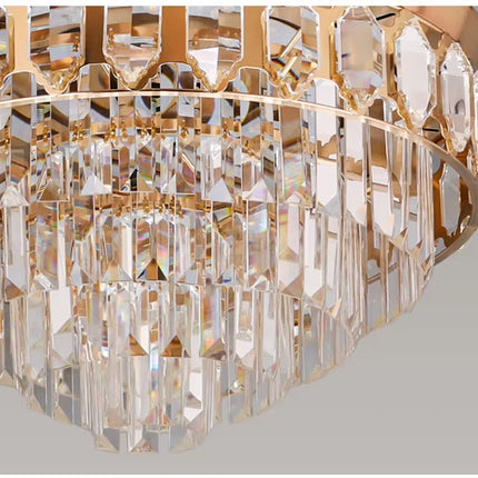 Ventilador de Techo Retráctil con Lámpara de Cristal Premium