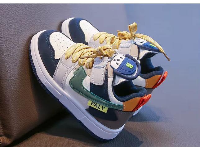 Zapatillas Infantiles Urbanas con Cordones y Diseño Patchwork