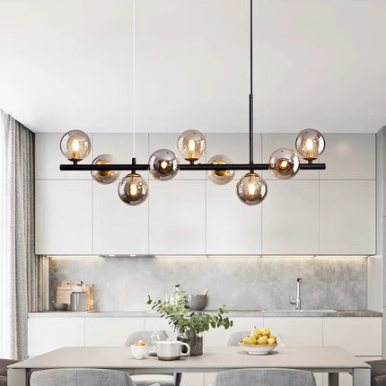 Lámpara Colgante Moderna con Esferas de Vidrio