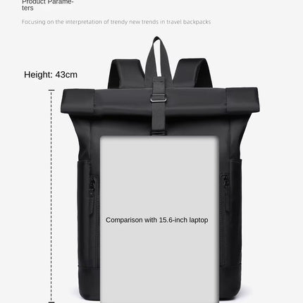 Mochila Portátil Tipo Roll-Top con Compartimento para Laptop