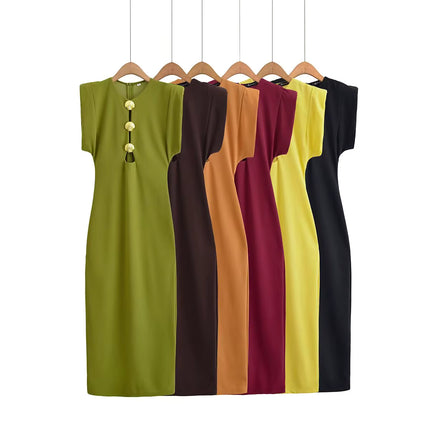 Vestido Midi de Algodón 100% Transpirable sin Mangas