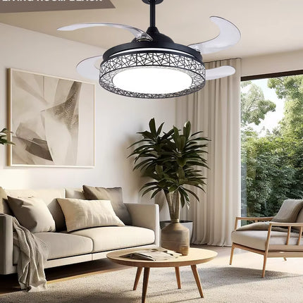 Ventilador de Techo LED Retráctil con Diseño Moderno
