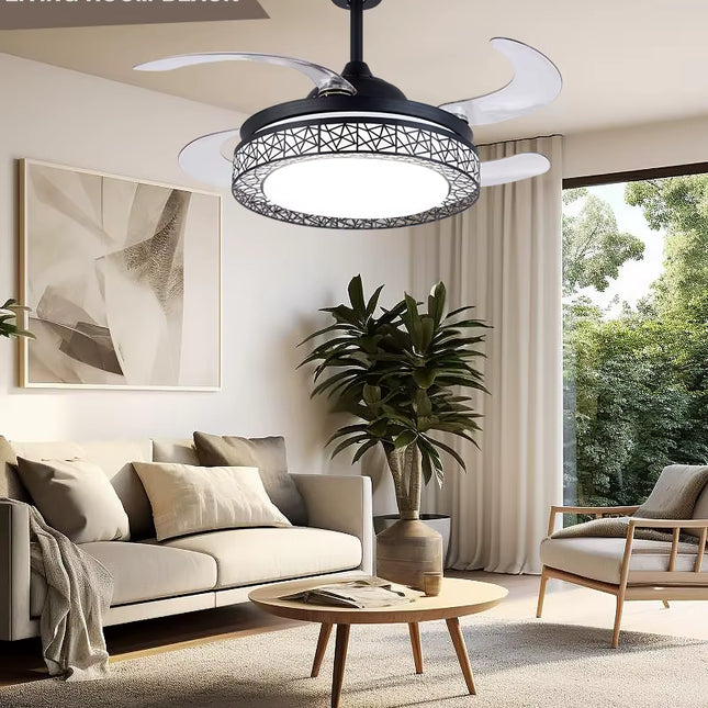 Ventilador de Techo LED Retráctil con Diseño Moderno