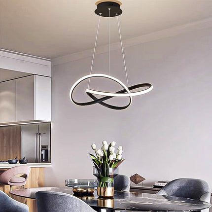 Lámpara de techo LED moderna curvada de 500mm, con altura de suspensión ajustable, tipo candelabro