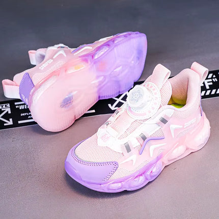 Tenis Deportivos para Niñas con Suela Iluminada y Cierre Giratorio