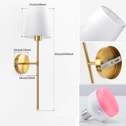 Lámpara de pared, luz inalámbrica recargable RGB regulable y control remoto, ideal para interiores.
