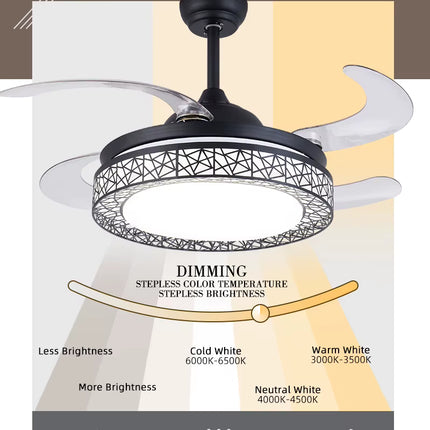 Ventilador de Techo LED Retráctil con Diseño Moderno