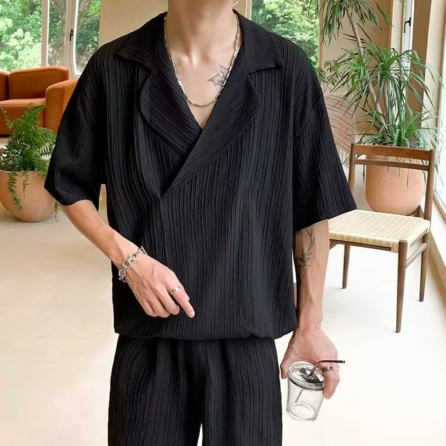 Conjunto Casual para Hombre de Tela Tejida de Lino