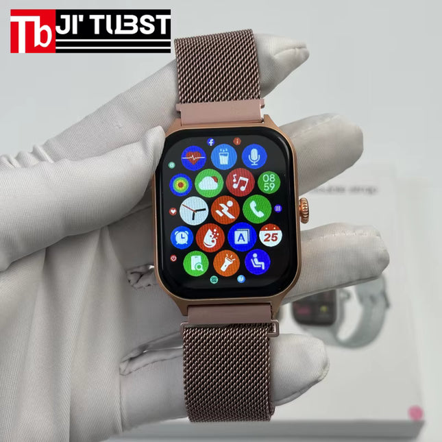 Smartwatch GTS4 Unisex 2.01" Acero Inoxidable, Impermeable IP68, Fitness Tracker, Llamadas BT, Ritmo Cardíaco, Carga Inalámbrica