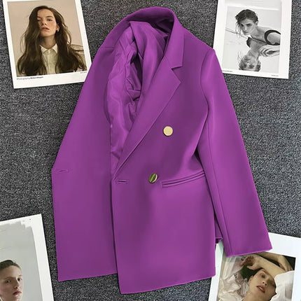 Chaqueta Blazer Ligera de Doble Botonadura para Mujer