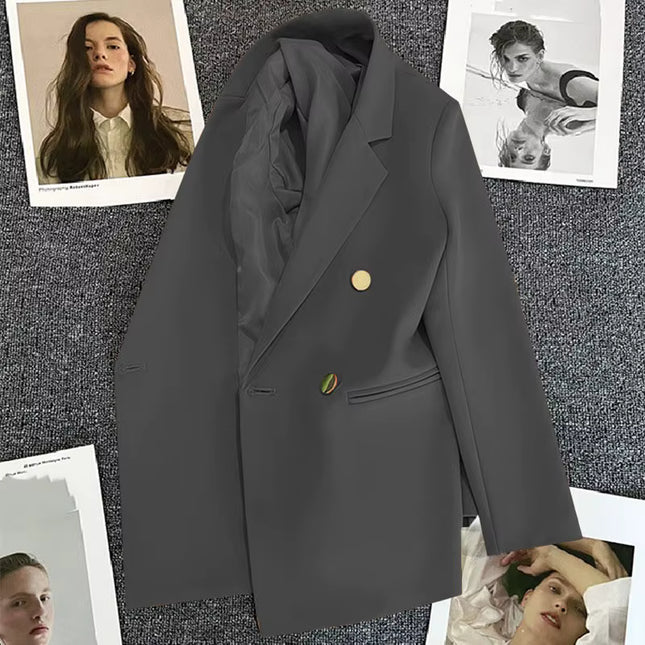 Chaqueta Blazer Ligera de Doble Botonadura para Mujer