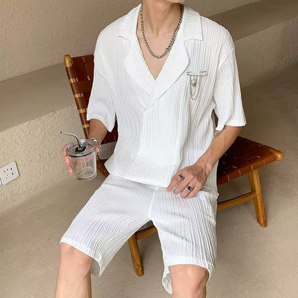Conjunto Casual para Hombre de Tela Tejida de Lino