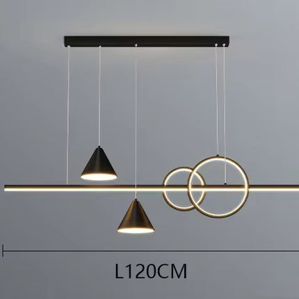 Lámpara Colgante Minimalista con Aros y Conos LED