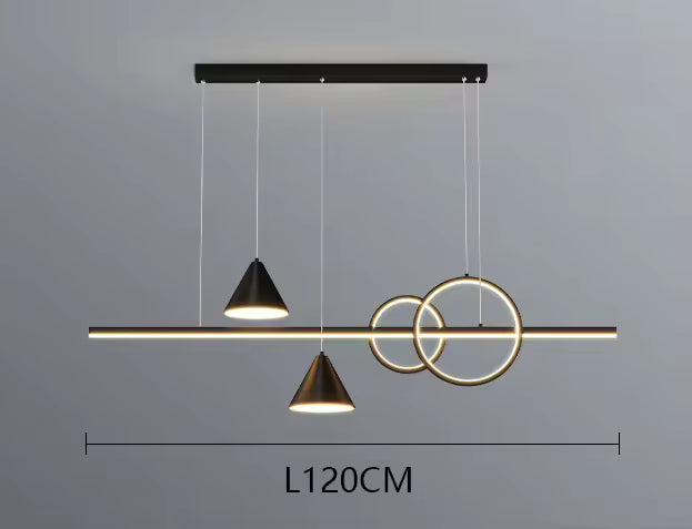 Lámpara Colgante Minimalista con Aros y Conos LED