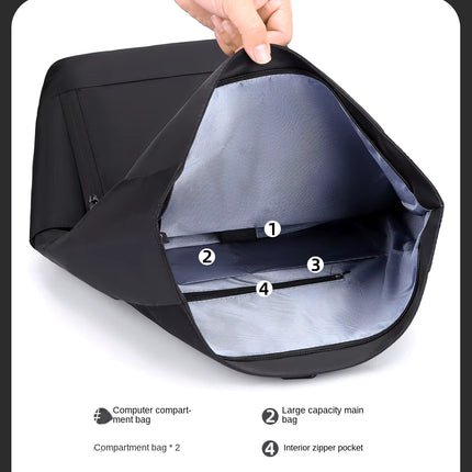 Mochila Portátil Tipo Roll-Top con Compartimento para Laptop