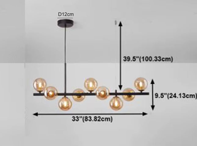 Lámpara Colgante Moderna con Esferas de Vidrio