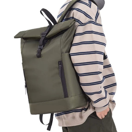 Mochila Portátil Tipo Roll-Top con Compartimento para Laptop