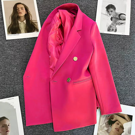 Chaqueta Blazer Ligera de Doble Botonadura para Mujer