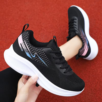Zapatillas Femeninas Deportivas de Malla y Algodón Transpirable con Suela Ligera