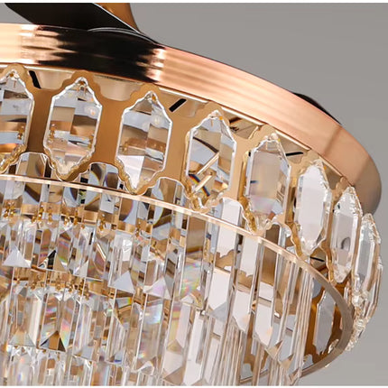 Ventilador de Techo Retráctil con Lámpara de Cristal Premium