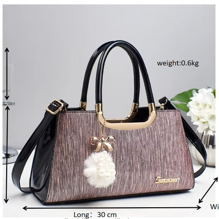 Cartera Femenina Elegante con Doble Asa y Correa para Hombro