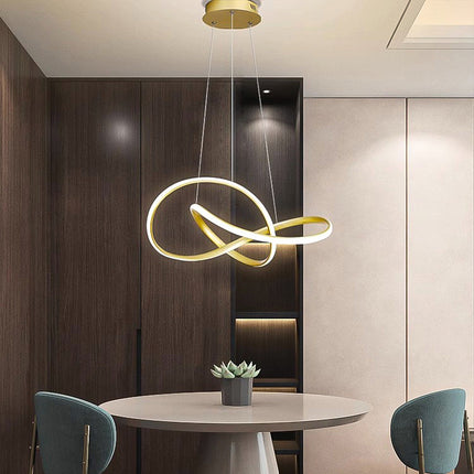 Lámpara de techo LED moderna curvada de 500mm, con altura de suspensión ajustable, tipo candelabro