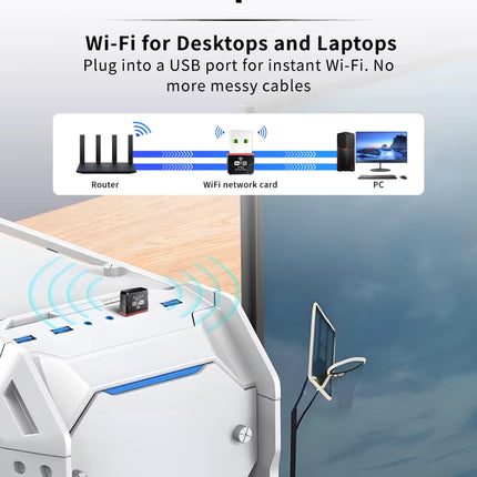 Adaptador WiFi 6 AX300 USB – Ultra Rápido, Driver Free
