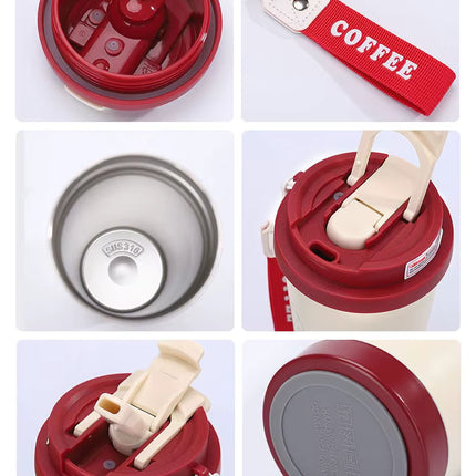 Vaso de Viaje Térmica de 500ml con Tapa y Correa
