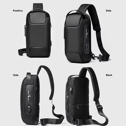 Bolsa de Pecho Impermeable con Puerto USB y Cierre con Cremallera Segura