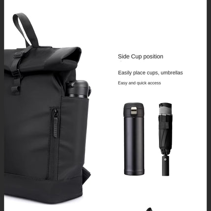 Mochila Portátil Tipo Roll-Top con Compartimento para Laptop
