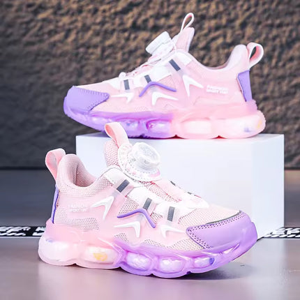 Tenis Deportivos para Niñas con Suela Iluminada y Cierre Giratorio