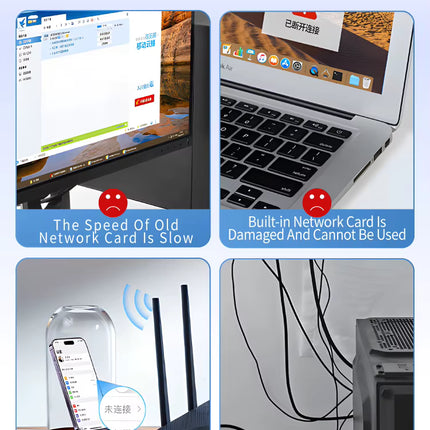 Adaptador WiFi 6 AX300 USB – Ultra Rápido, Driver Free