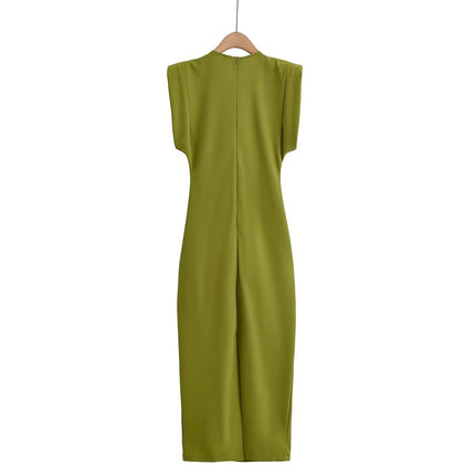 Vestido Midi de Algodón 100% Transpirable sin Mangas