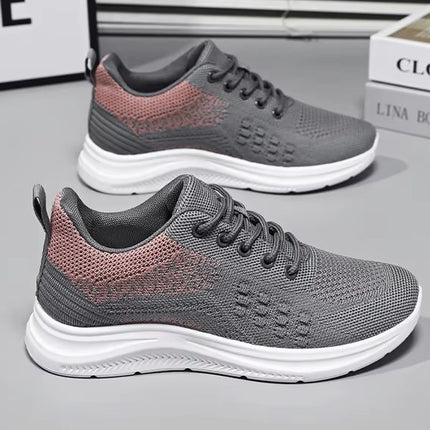 Tenis Femeninos Deportivos de Punto Fly Knit con Suela Ligera